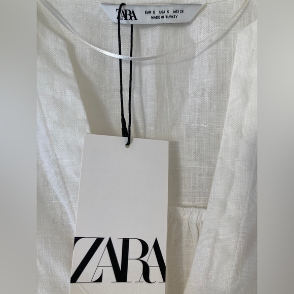 NWT ZARA 100% LINEN BOHO Tunic/Smock/ Shirt - Picture 4 of 8